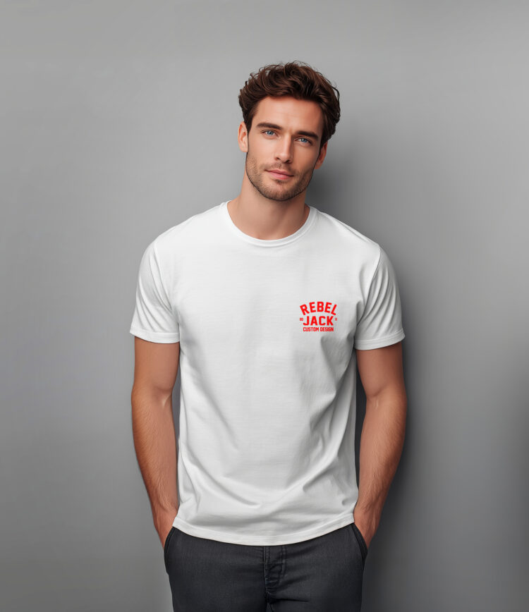 T-Shirt, Rebel Jack, White, Red